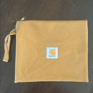 New Carhartt Tan Toiletry Bag Durable Canvas Zip-Top
